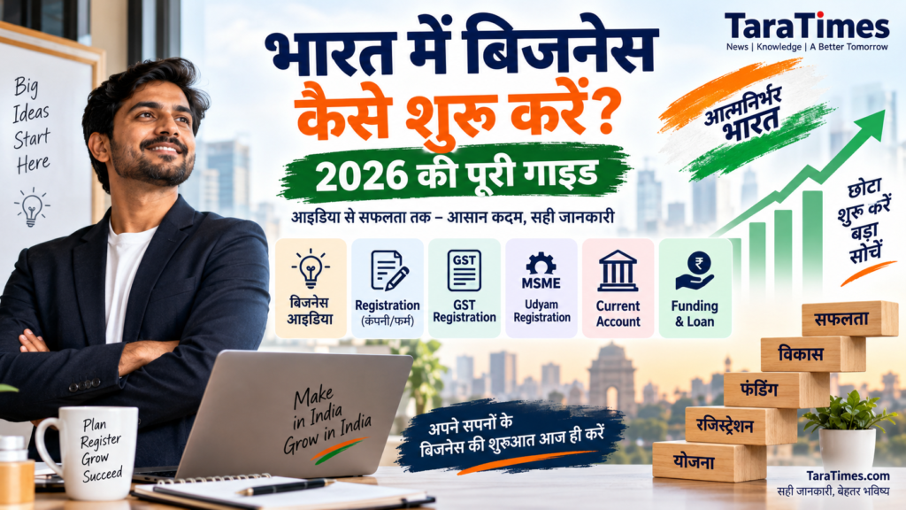 भारत में बिजनेस कैसे शुरू करें 2026 Registration GST Udyam और Funding की जानकारी