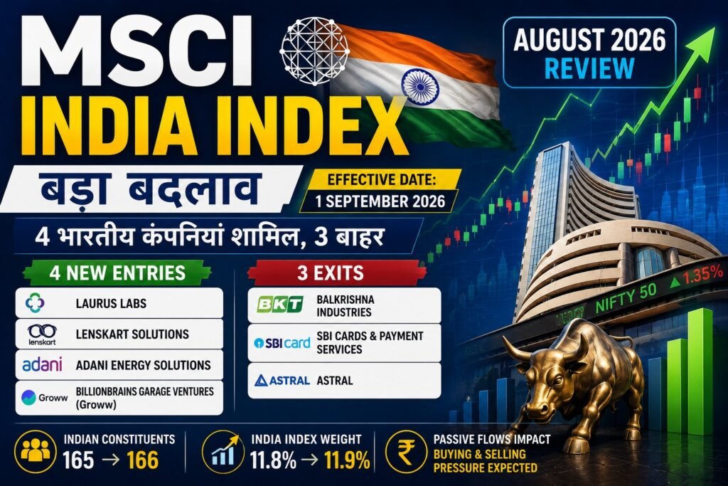 MSCI India Index August 2026 four Indian companies added