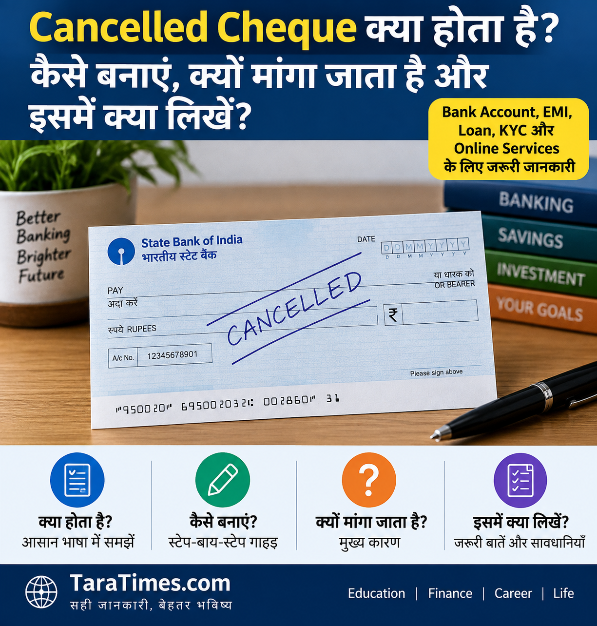 Cancelled Cheque क्या होता है? कैसे बनाएं, क्यों मांगा जाता है और इसमें क्या लिखें?