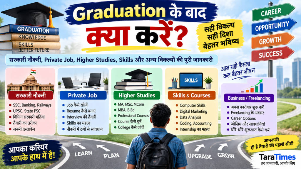 Graduation के बाद क्या करें सरकारी नौकरी Private Job Higher Studies Career