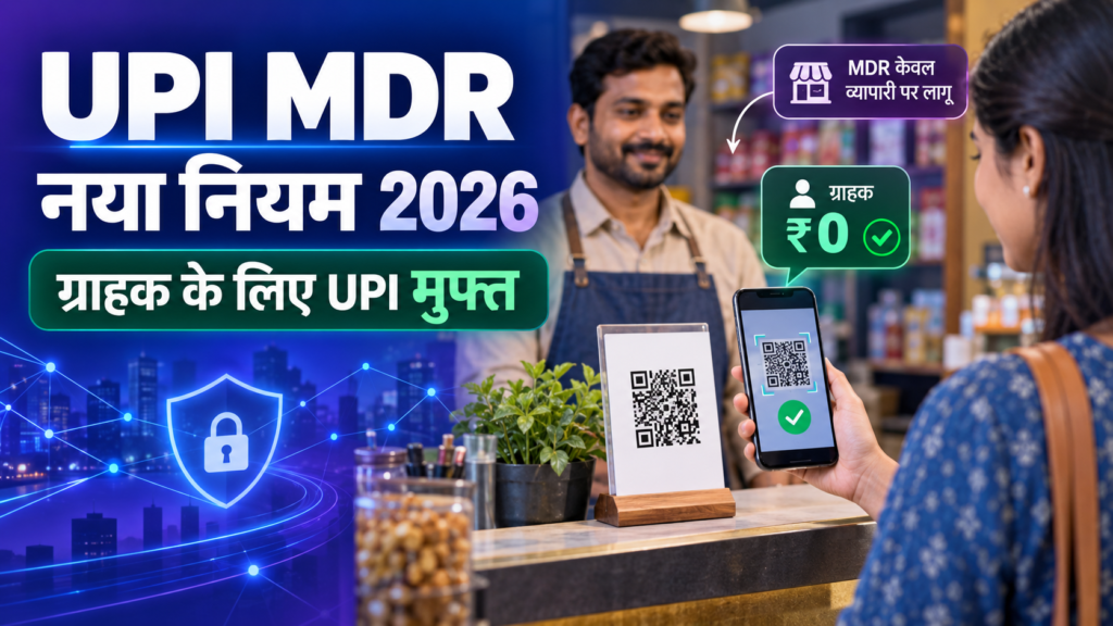 UPI MDR New Rule 2026 में ग्राहक के लिए UPI भुगतान मुफ्त