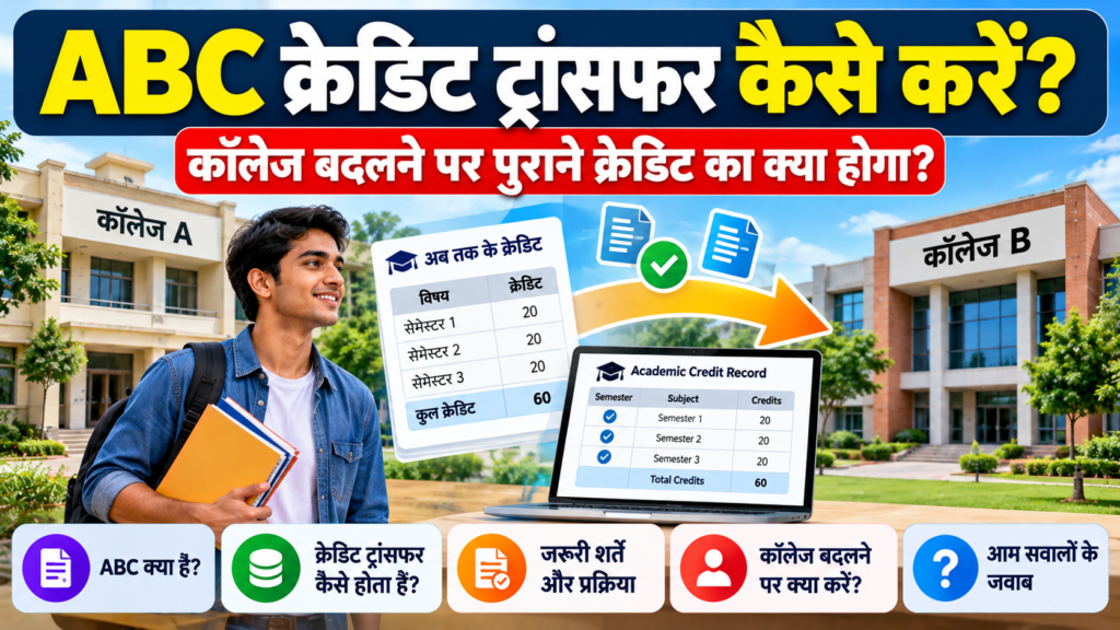 ABC क्रेडिट ट्रांसफर कैसे करें और कॉलेज बदलने पर पुराने क्रेडिट की जानकारी