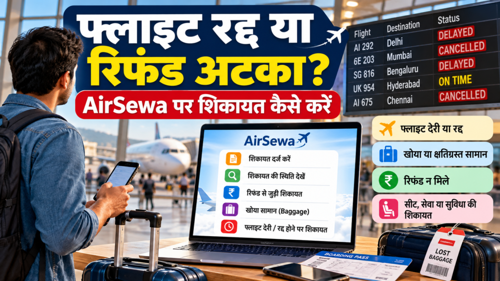 AirSewa पर शिकायत कैसे करें, फ्लाइट रद्द और रिफंड की जानकारी