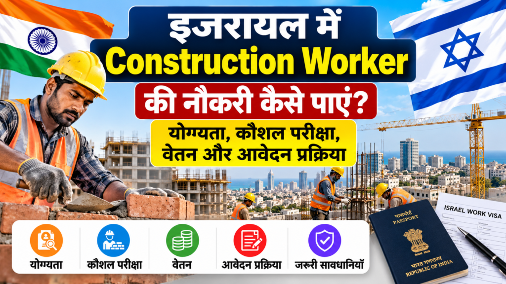 Israel Construction Worker Job के लिए भारतीय निर्माण कर्मचारी