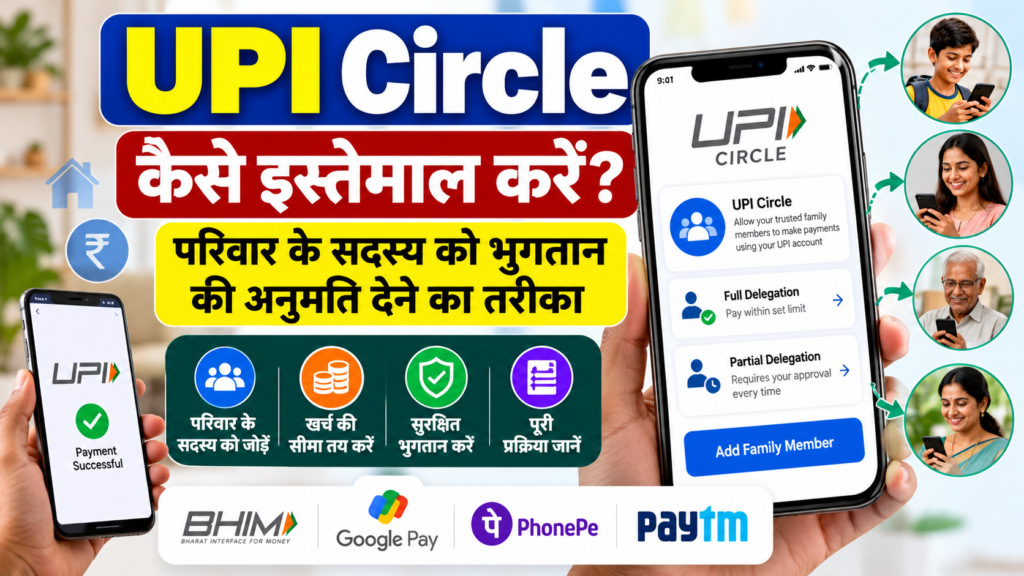 UPI Circle कैसे इस्तेमाल करें और परिवार के सदस्य को कैसे जोड़ें